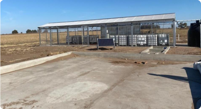 PLATEA DE HORMIGÓN DONDE SE REALIZA LA CARGA Y EL LAVADO DE LA PULVERIZADORA.